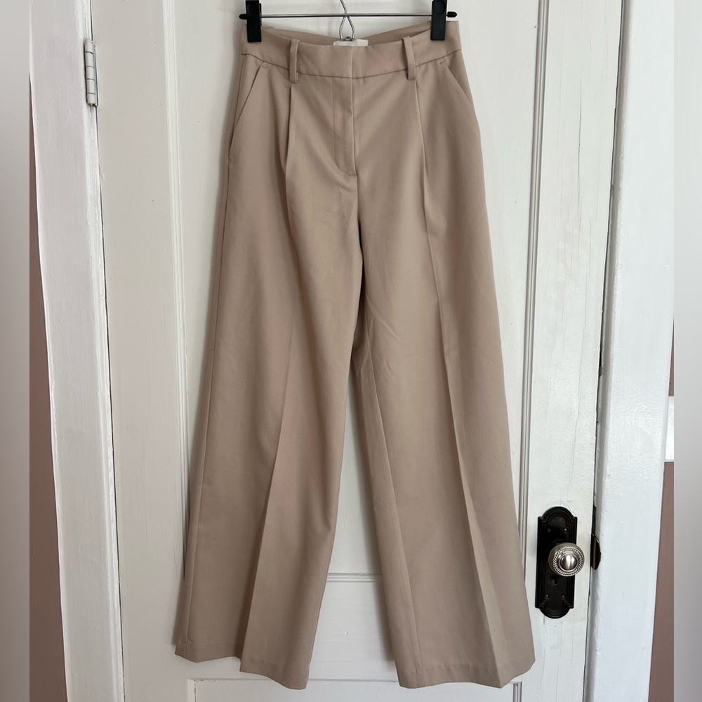 Women's Khaki, High-waisted, Wide-leg pant | H&M Size 2